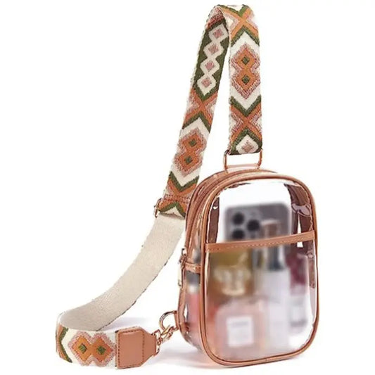 Jacquard Transparent Strap Women's Singles Backpack