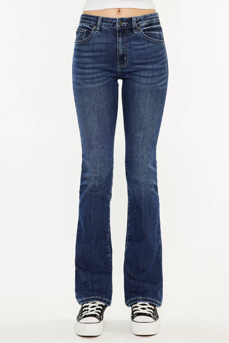 KAN CAN HIGH RISE SKINNY BOOTCUT JEANS-MEDIUM WASH