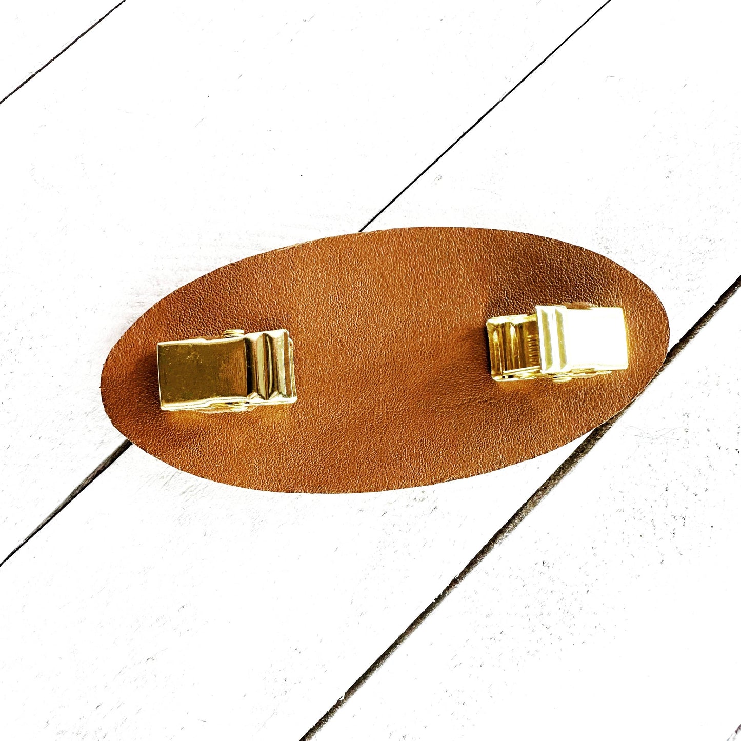 Cinch Clip Gold & Brown Leather "Impressions"