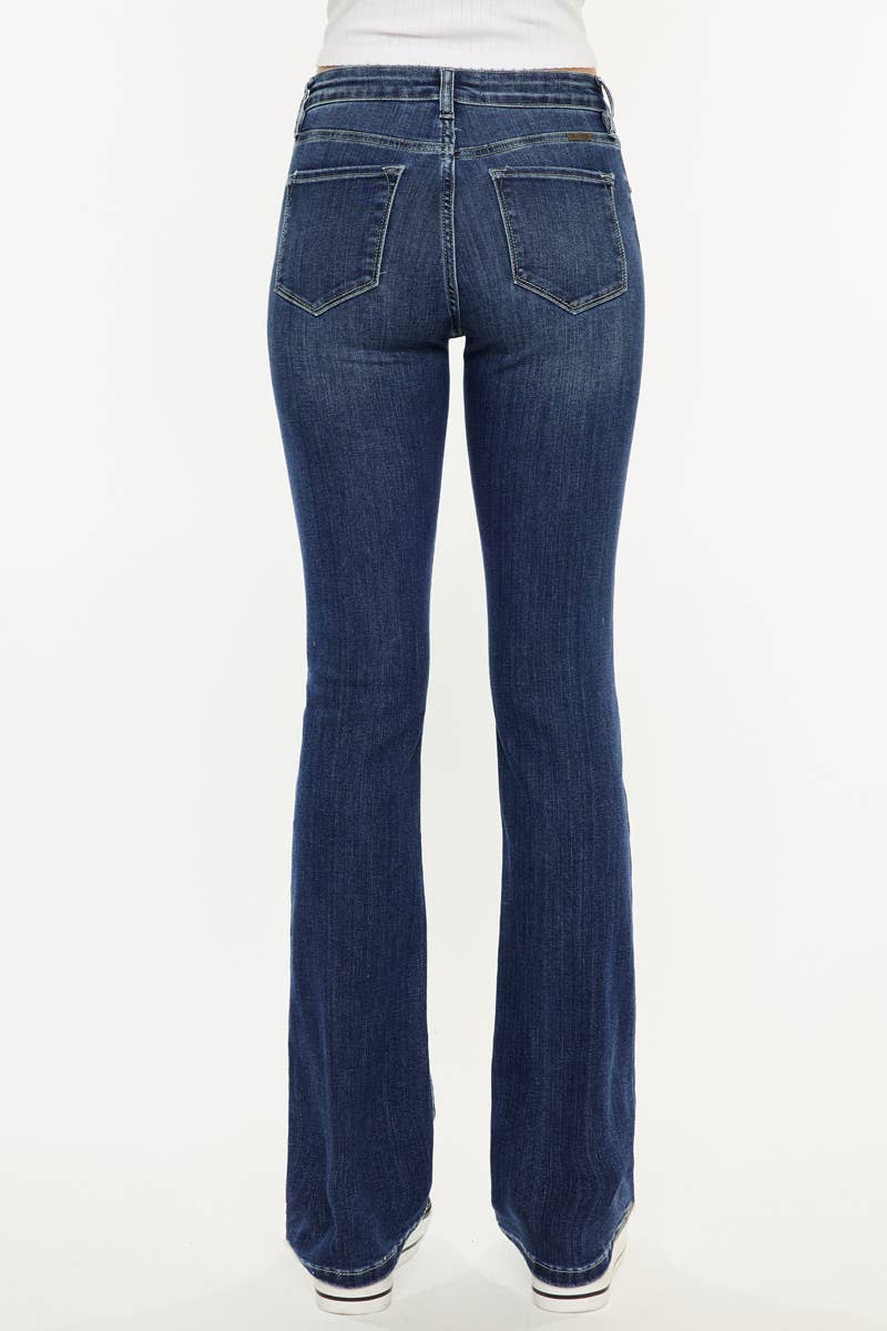 KAN CAN HIGH RISE SKINNY BOOTCUT JEANS-MEDIUM WASH
