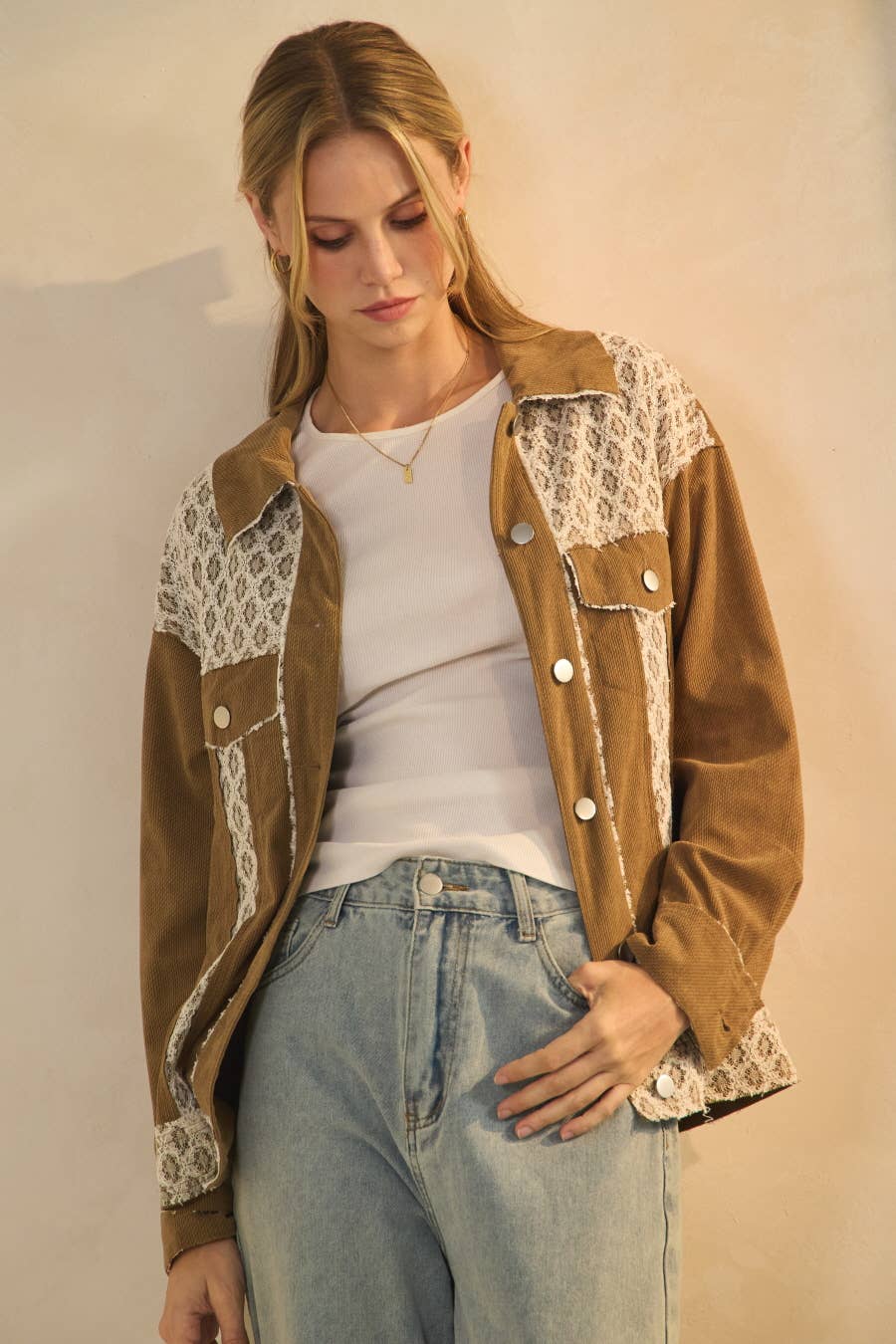 Corduroy Jacket: Taupe Brown