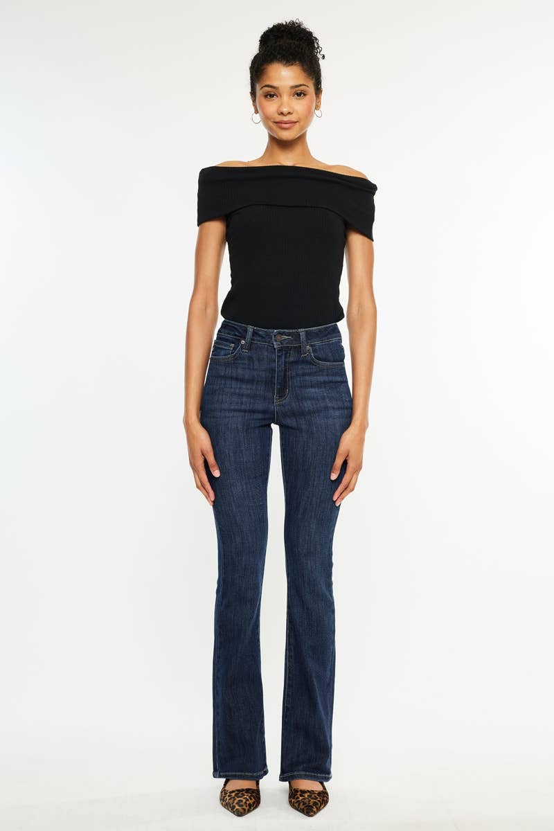 KAN CAN HIGH RISE BOOTCUT JEANS Dark Wash