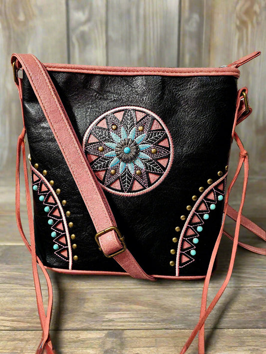 Dexi Embroidered Crossbody~ Black