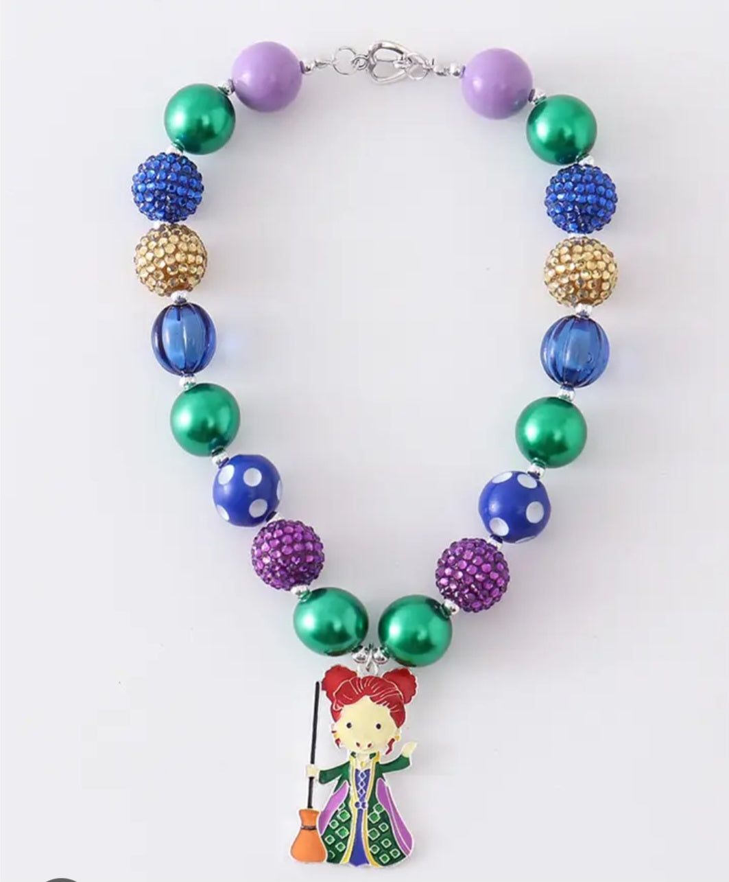 Halloween Witch Bubble Chunky Necklace