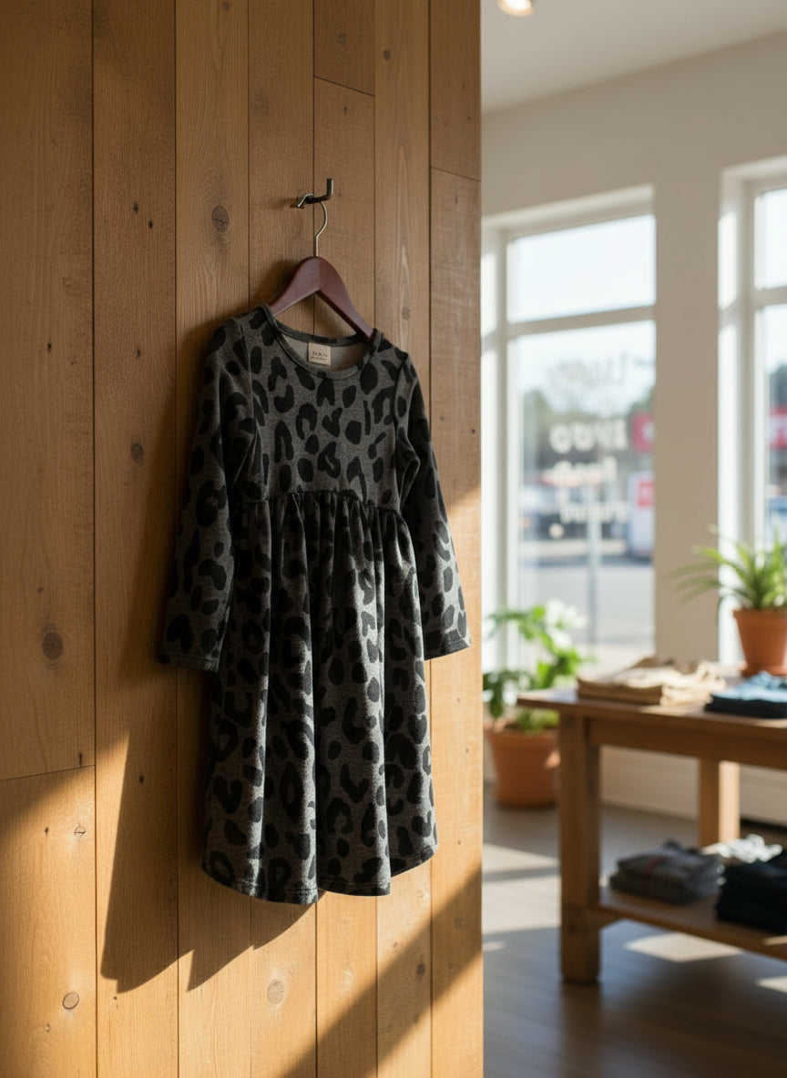 Animal Print Long Sleeve Dress Size 7