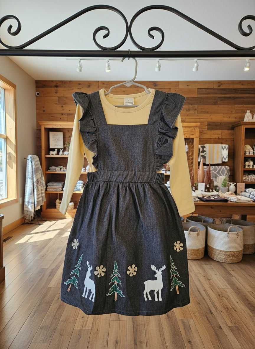 Woodland Girls Apron Style Dress Size 5