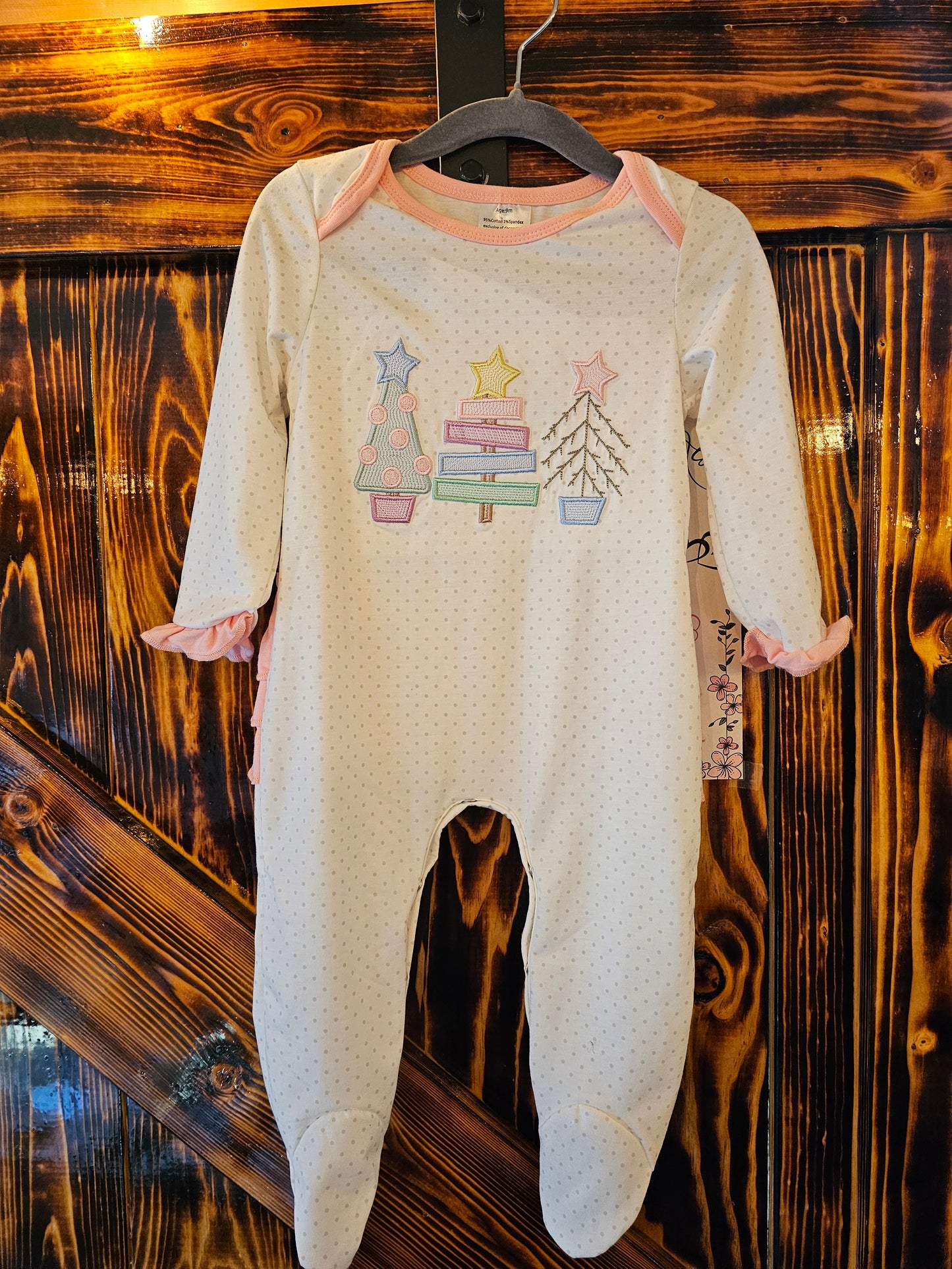 Christmas Pink Infant Sleeper size 9mos