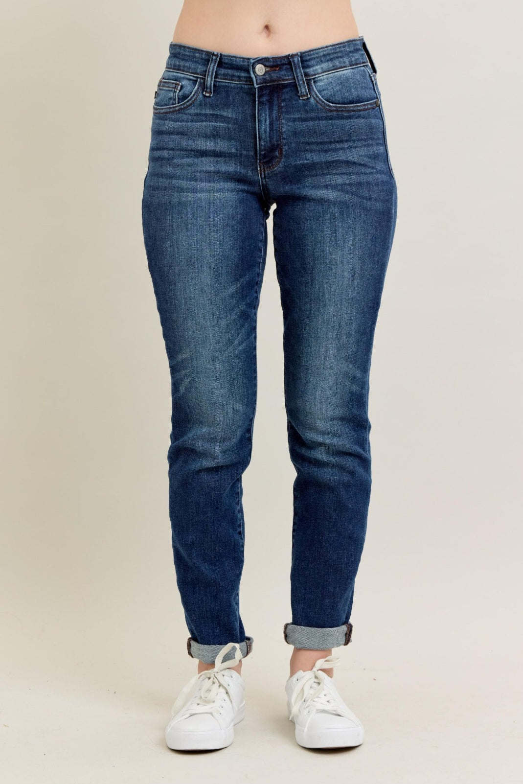 Judy Blue Cuffed Mid Rise Slim Fit - DK