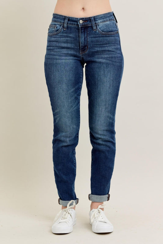Judy Blue Cuffed Mid Rise Slim Fit - DK