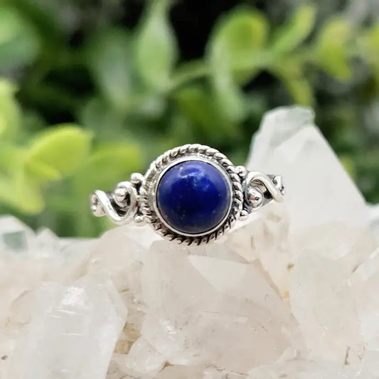 Lapis Lazuli Semi-Precious Gemstone Ring-Sterling Silver/925 sz 7
