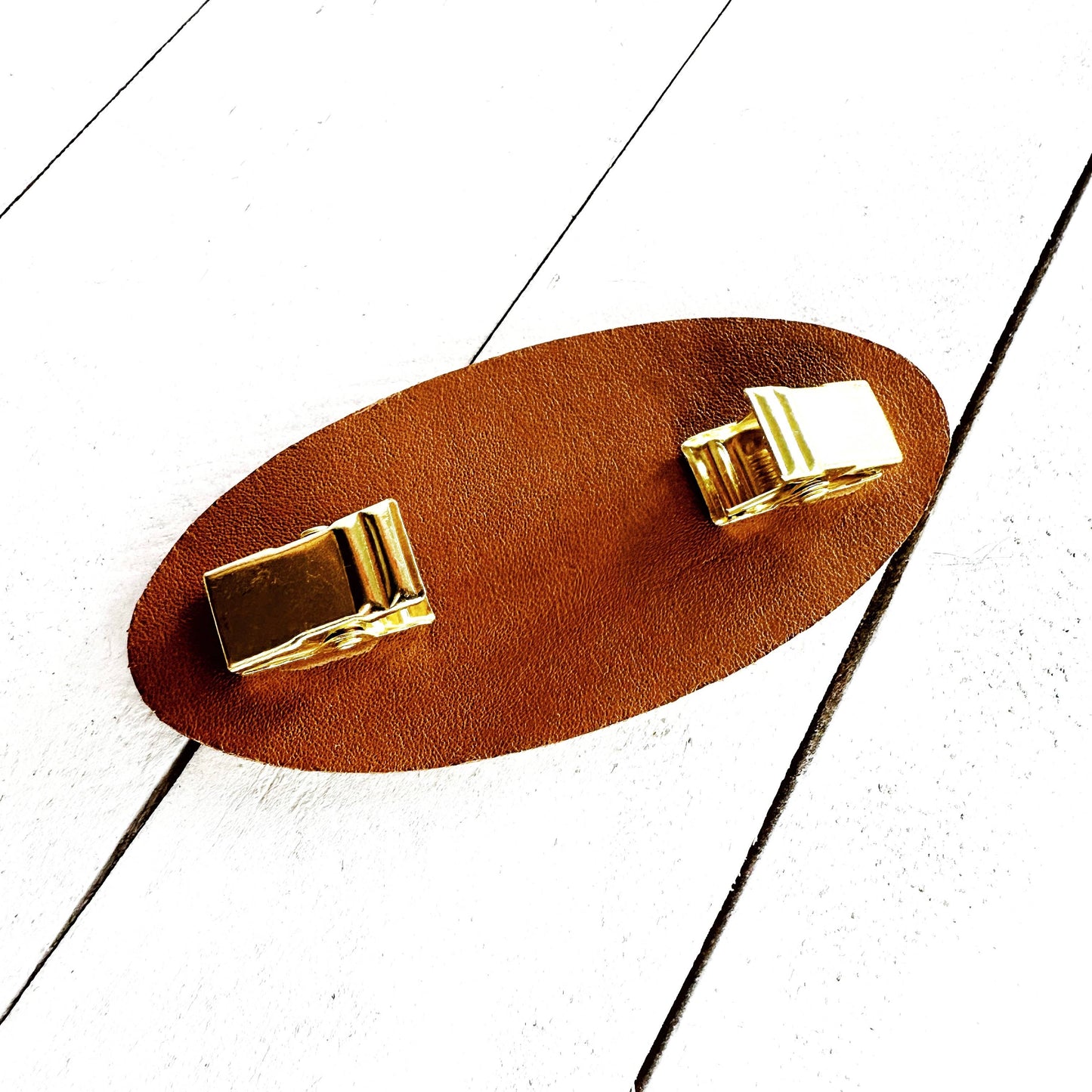 Cinch Clip Gold & Brown Leather "Impressions"