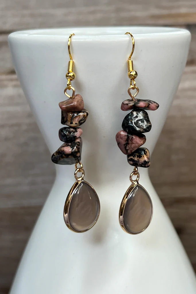 Bree Earrings Rhodonite