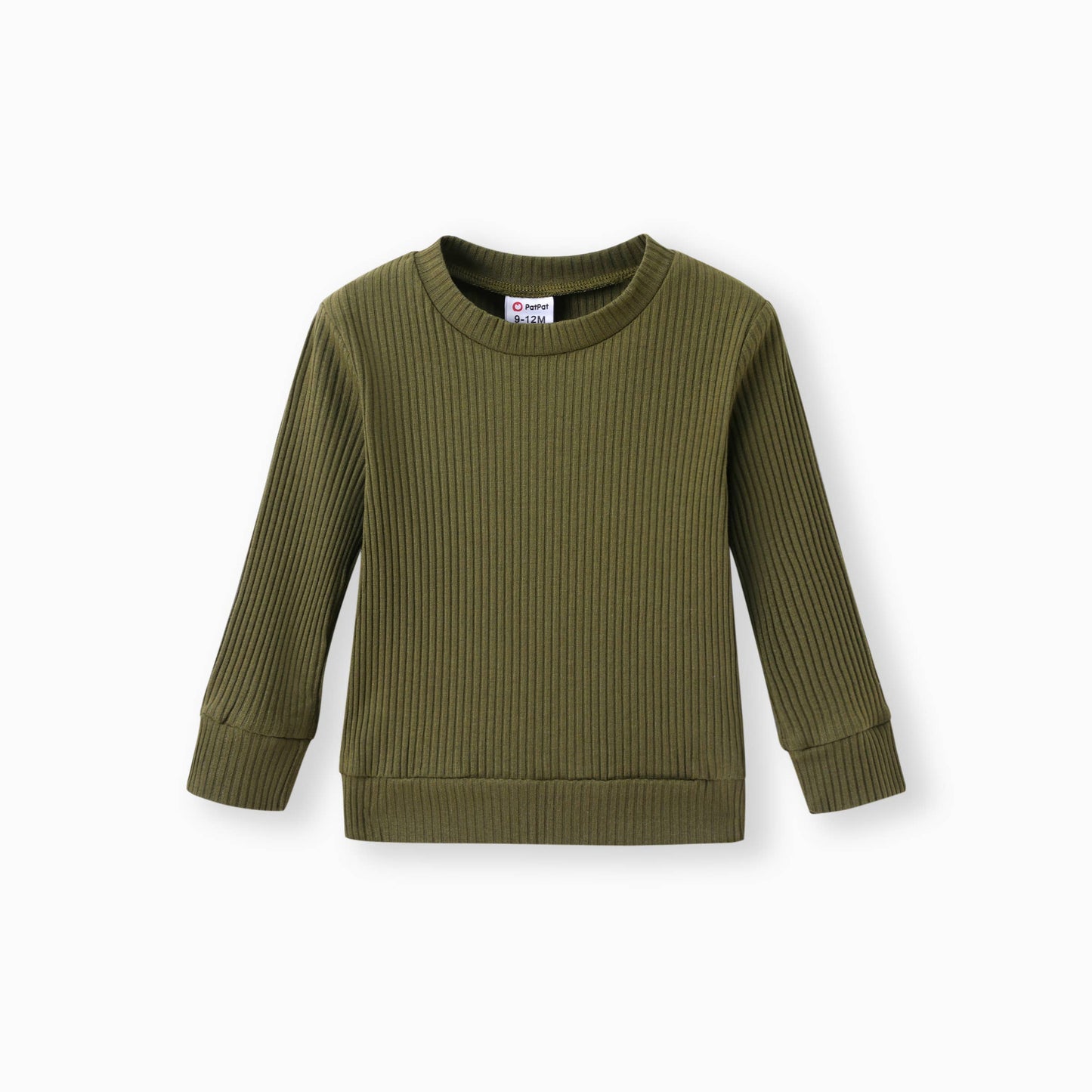 2pcs Baby Boy Solid Cotton Pullover and Dinosaur Pants Set: Green / 9-12 Months