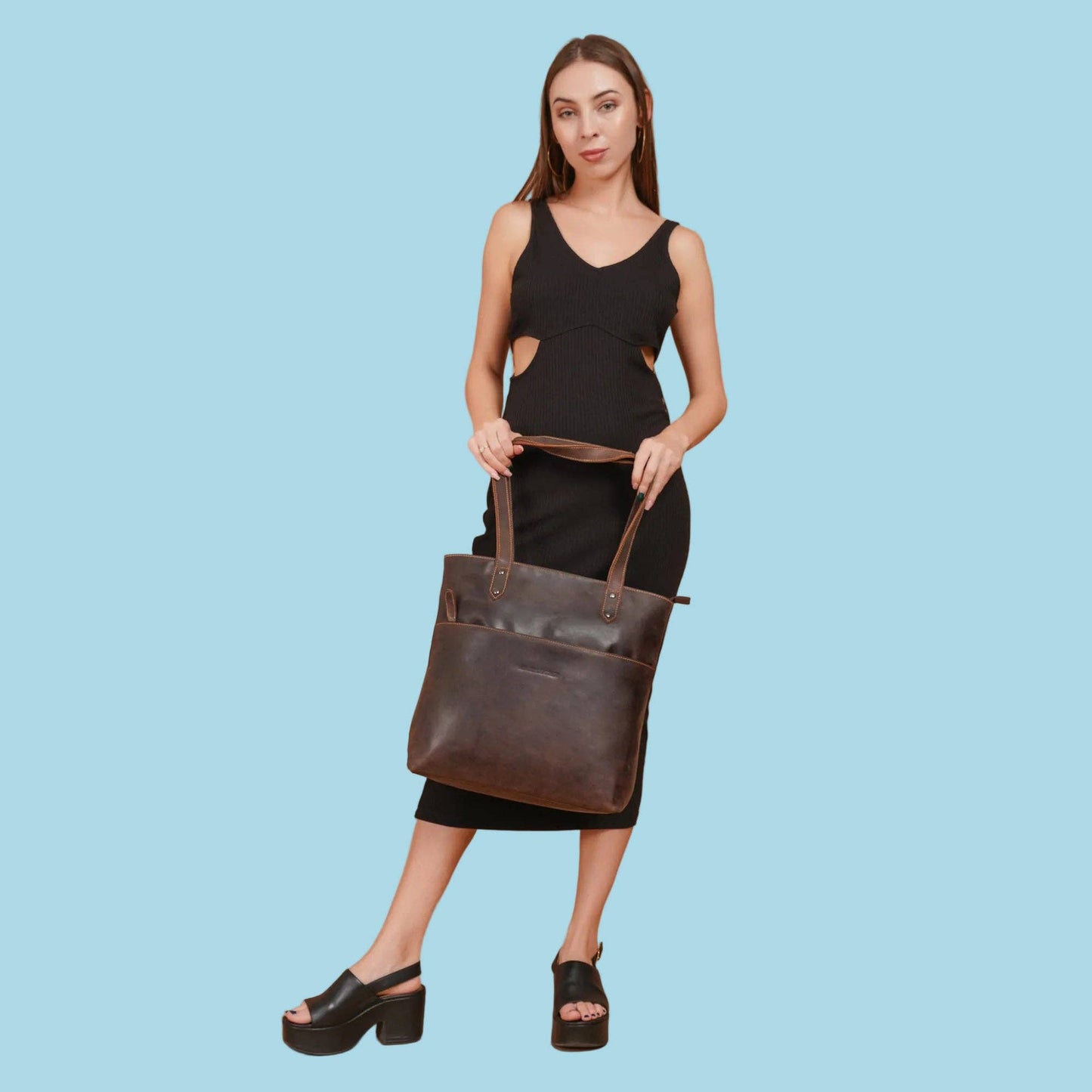 Rowan Leather Tote Bag – Women – Brown