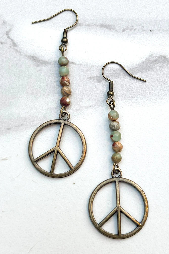 Peace Earrings Imperial Jasper