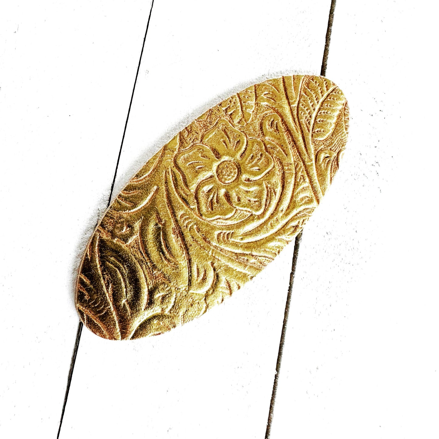 Cinch Clip Gold & Brown Leather "Impressions"