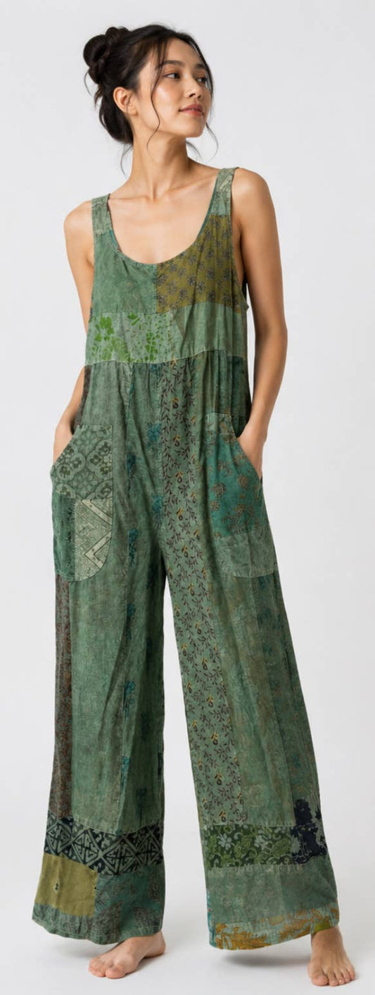 Patchwork Every Girl Jumper - Each Piece Unique : Moss Green