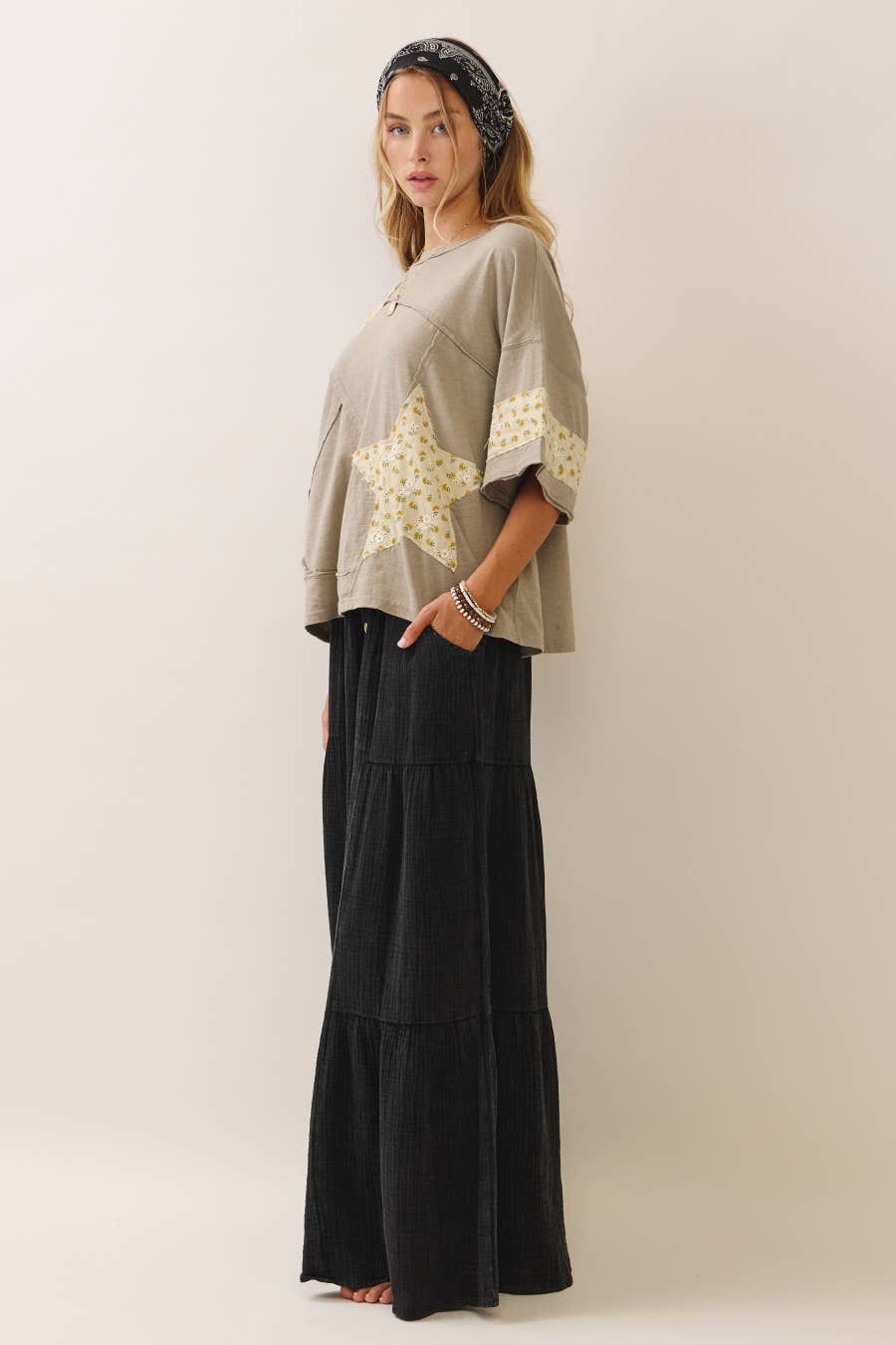 Relaxed-fit Cotton Top: Smokey Grey