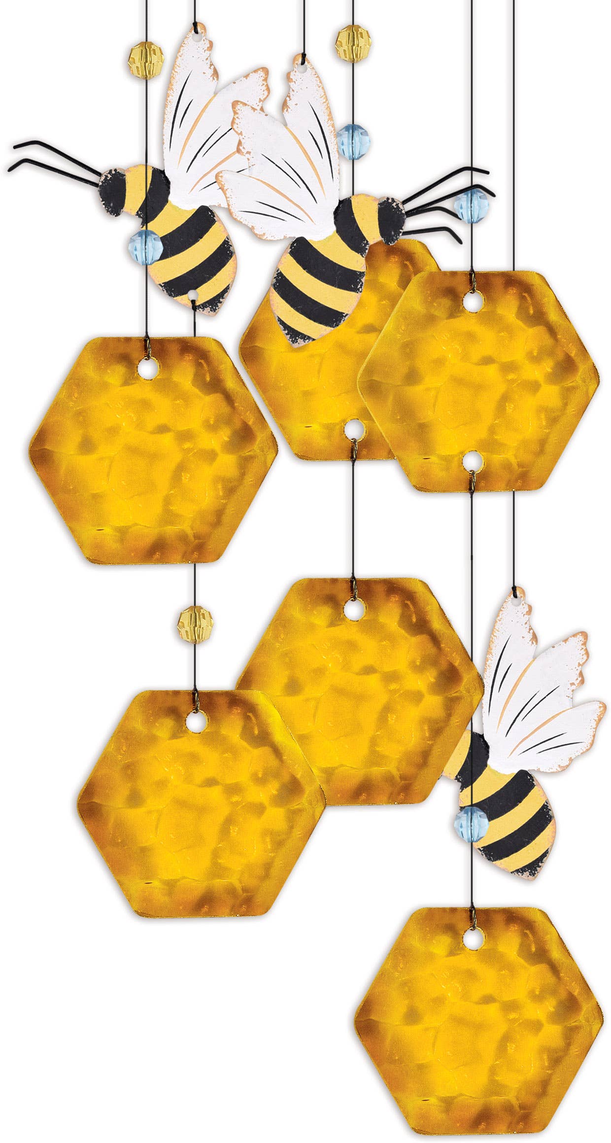 Metal Bee Hive Spring Garden Wind Chime - 93651