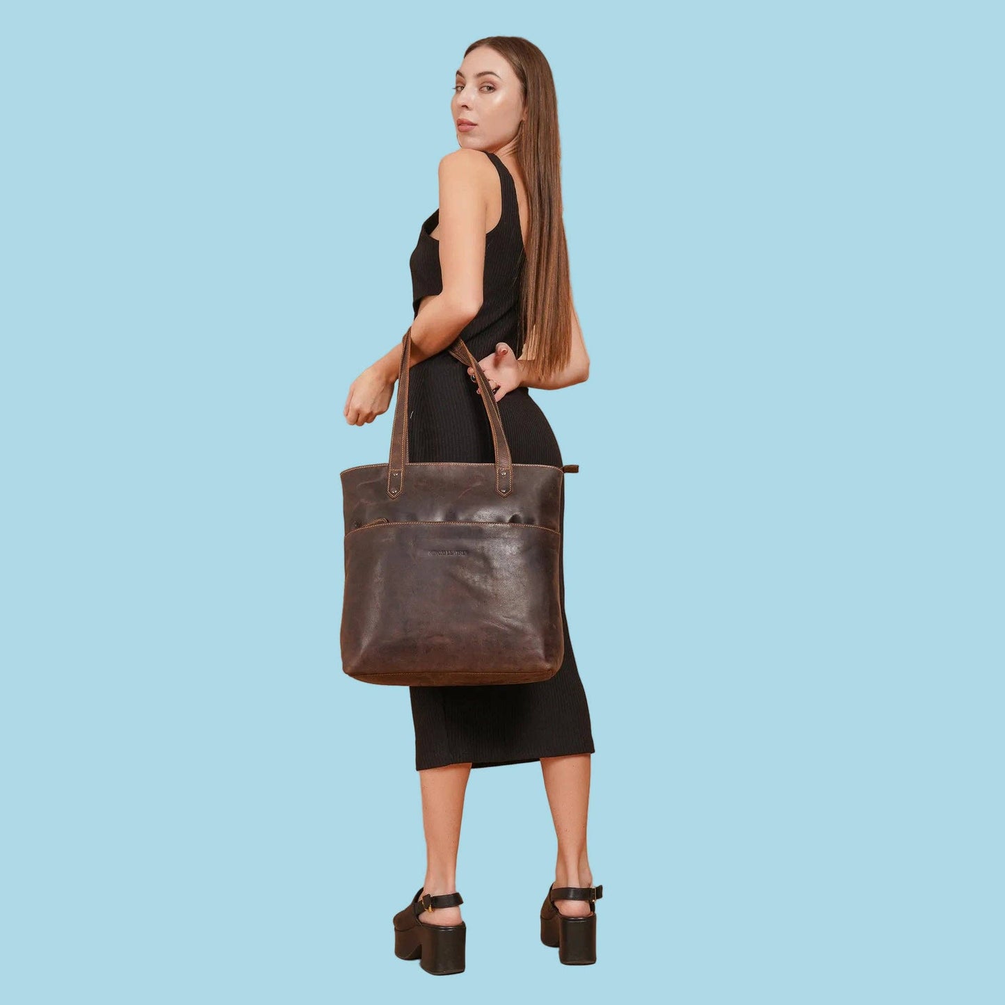 Rowan Leather Tote Bag – Women – Brown