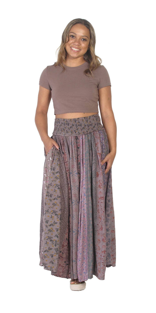Long Panel Skirt: Mauve
