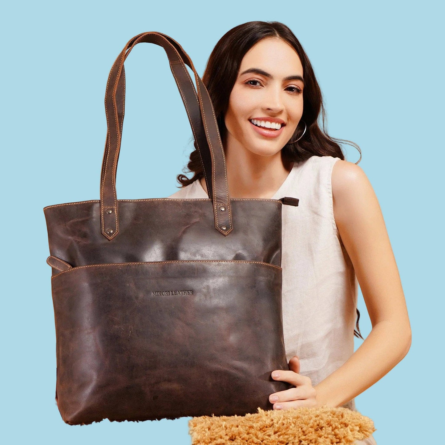 Rowan Leather Tote Bag – Women – Brown