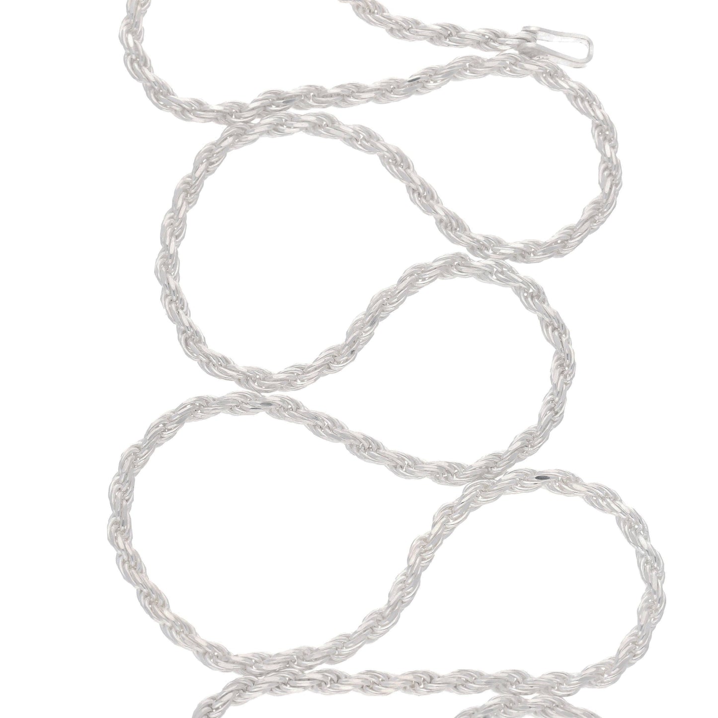 2mm Sterling Silver Diamond-Cut Rope Chain Necklace - 24", photo 3 of 4