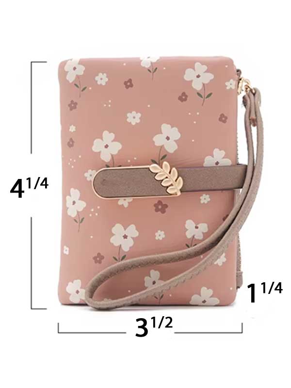 Laura black floral wristlet wallet in vegan leather, photo 3 of 3