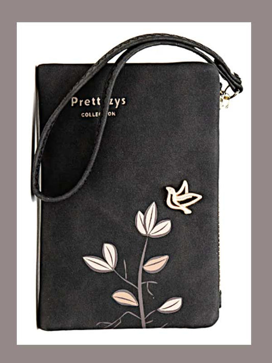 Haven black vegan leather wristlet wallet