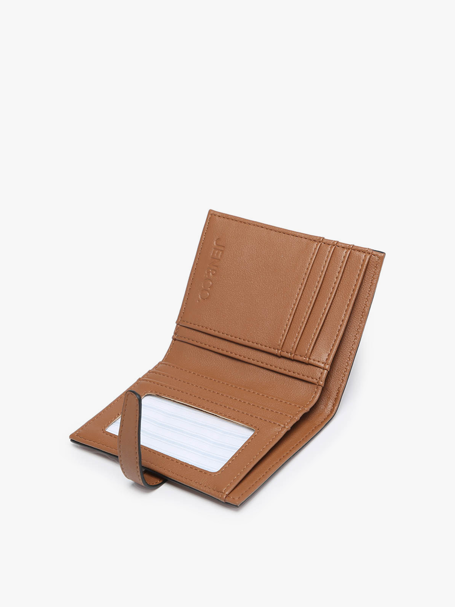 Bessie Canvas Striped Wallet: Brown/White
