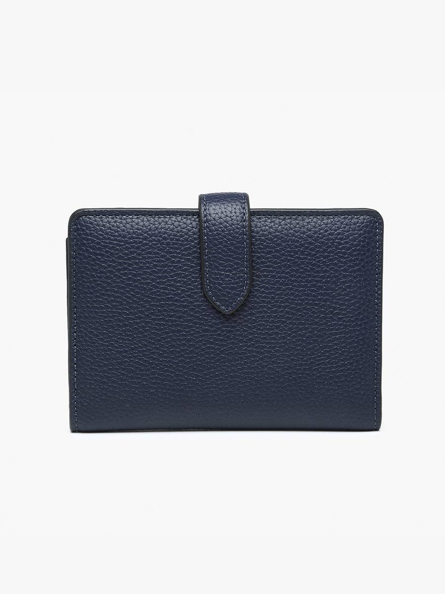 Jane Snap Cover Bi-Fold Wallet: Navy