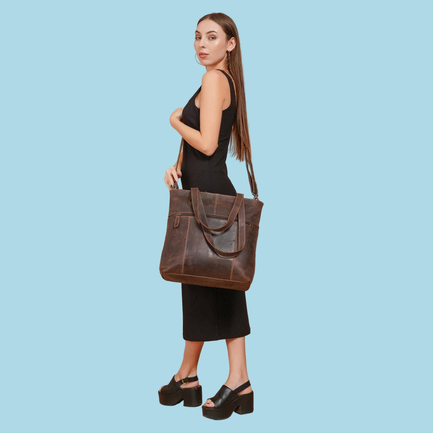 Rowan Leather Tote Bag – Women – Brown