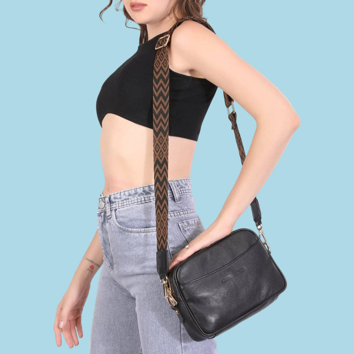 Evelyn Leather Crossbody Bag – Women – Black