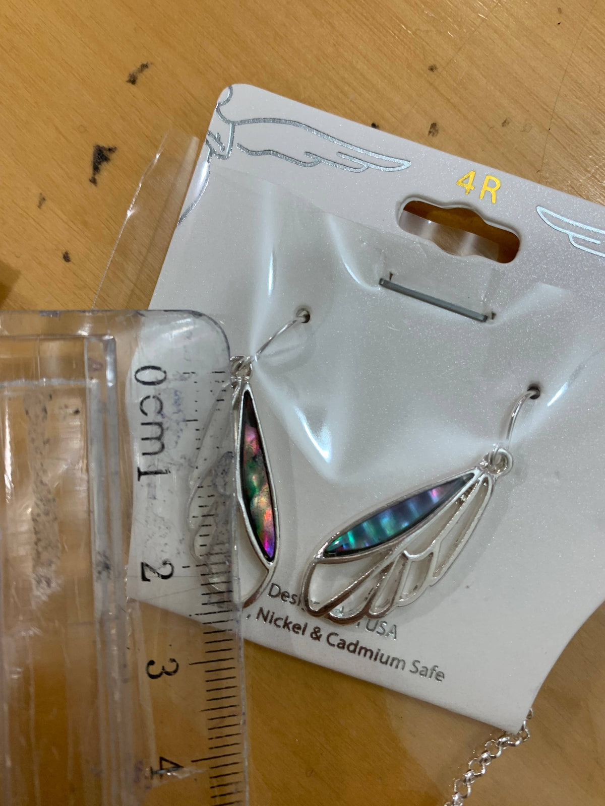 Small Dragonfly Wing Silver Abalone Necklace Set
