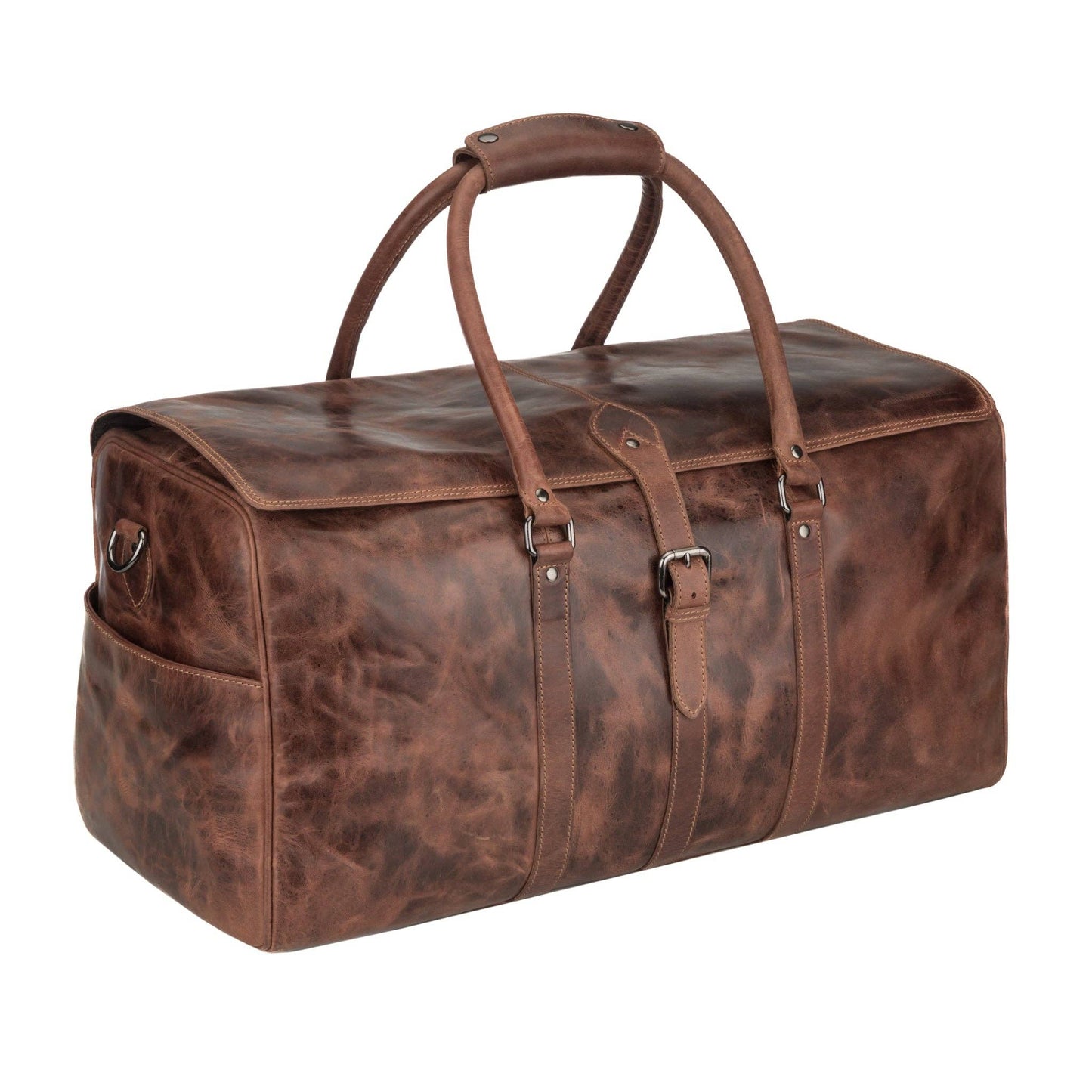 Miami Leather Weekender Bag – Unisex – Chestnut