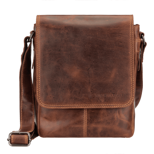 Halifax Leather Crossbody Bag – Unisex – Chestnut