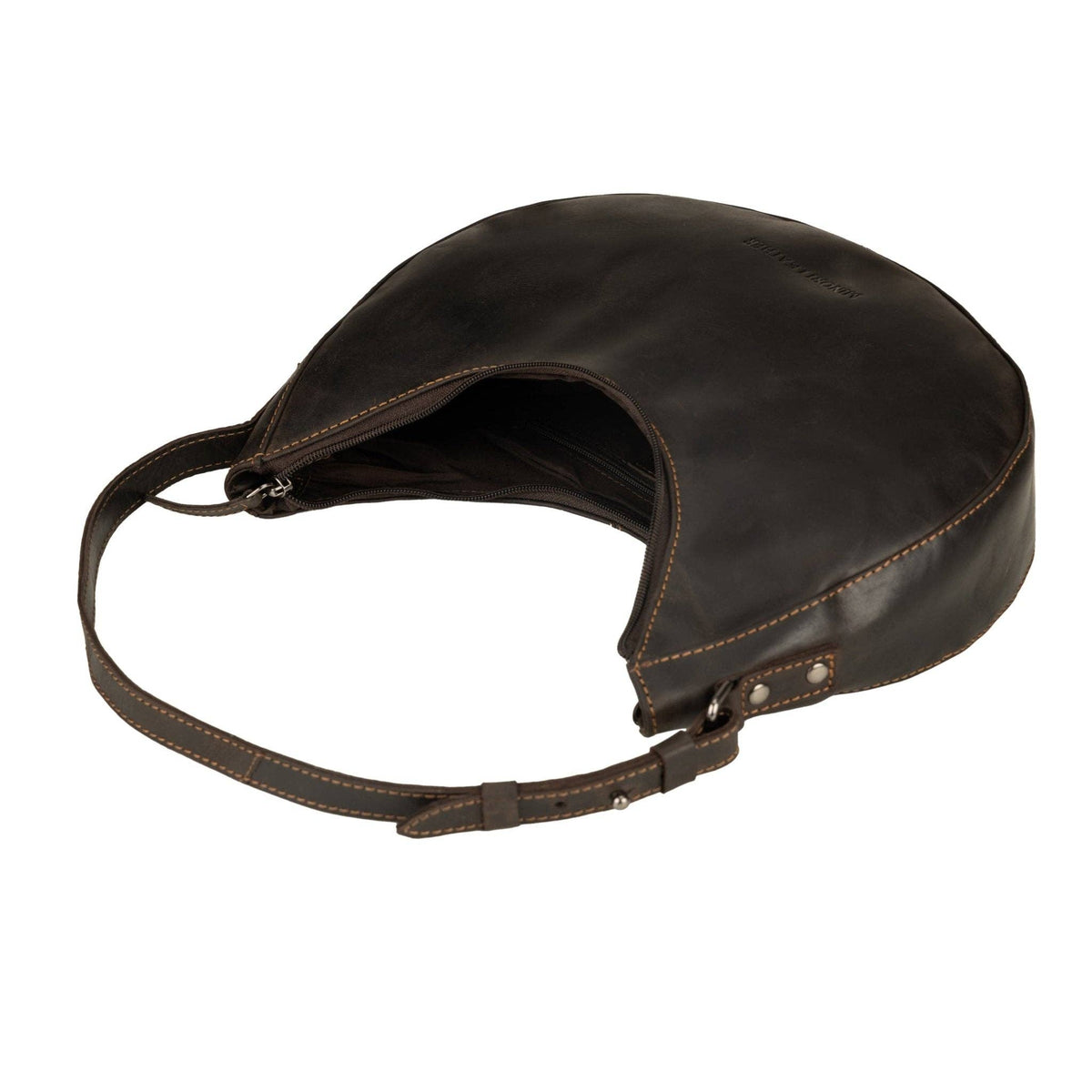 Selene Hobo Leather Shoulder Bag: Brown