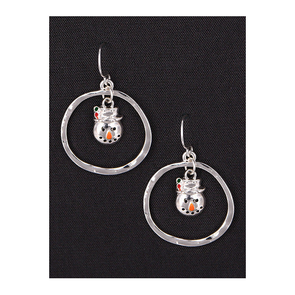 Christmas / Winter Snowman Fish Hook Earring