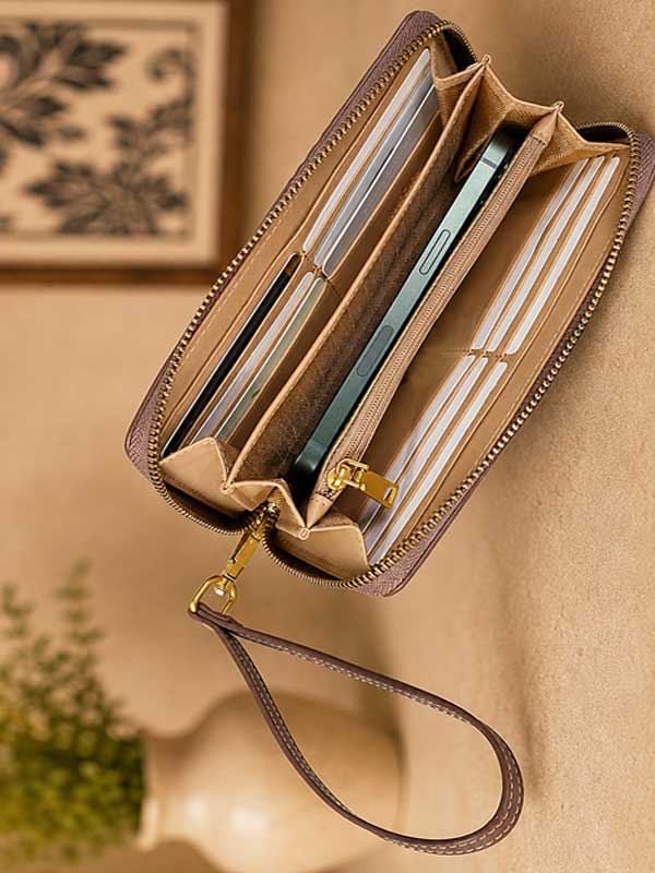 Odessa Wallet - Genuine Tooled Embossed Leather : Turquoise