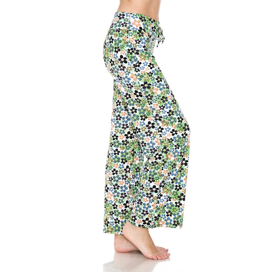 Buttery Soft Print Lounge Pants with Drawstring Flowers