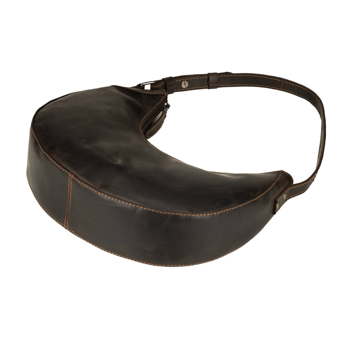Selene Hobo Leather Shoulder Bag: Brown