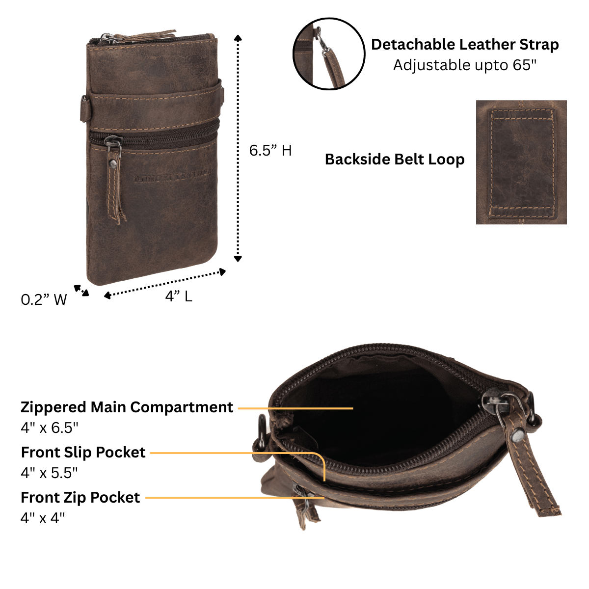 Ashford Leather Sling Bag – Unisex – Brown