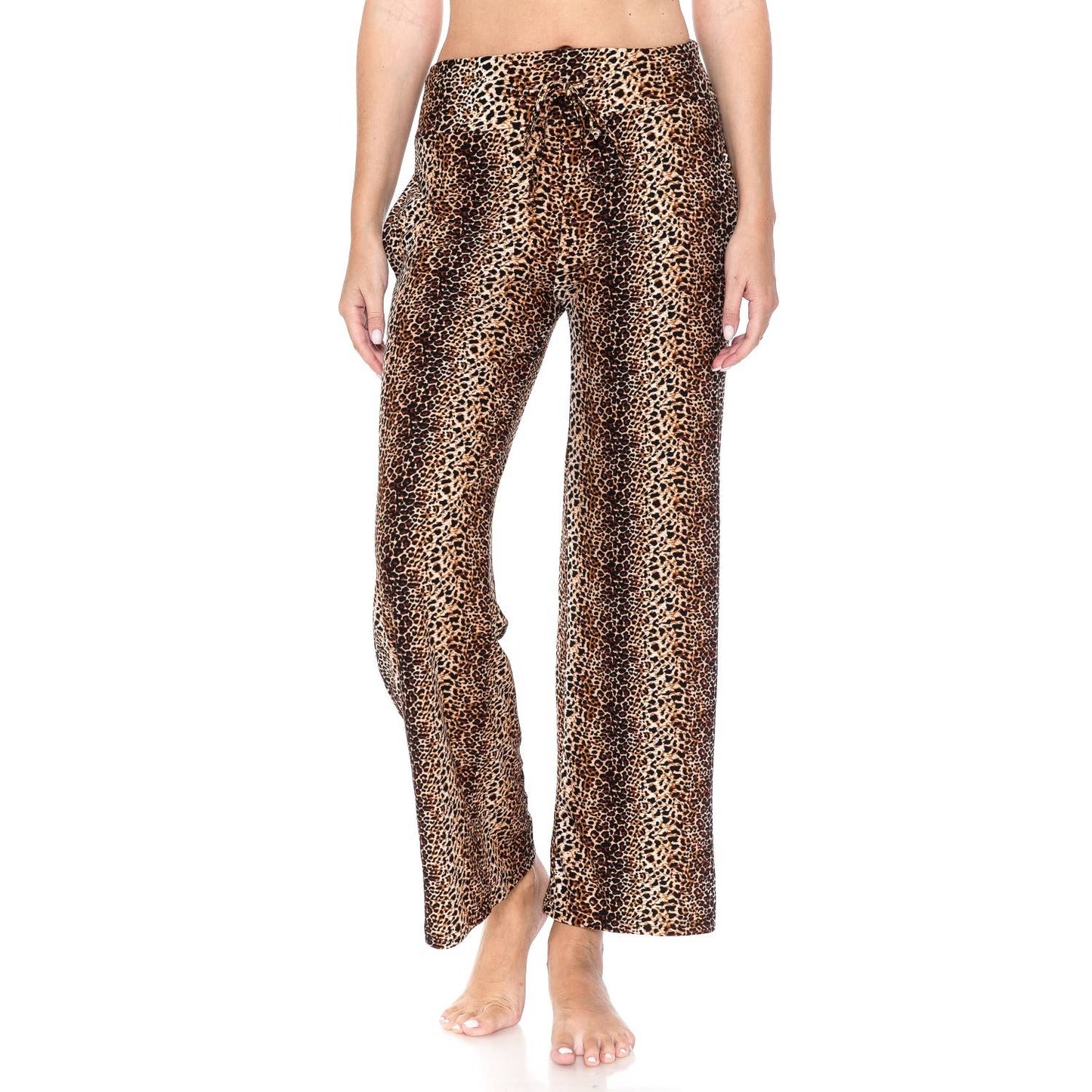 Buttery Soft Print Lounge Pants with Drawstring: Animal Print