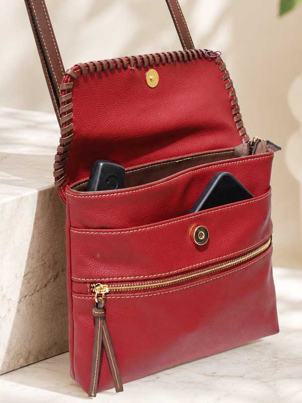 Gabby black microfiber vegan leather crossbody bag, photo 3 of 3