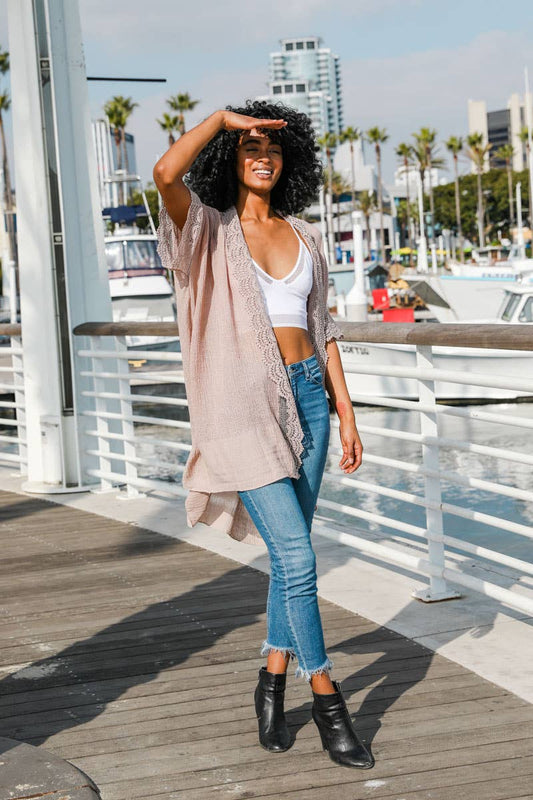 Sophisticated Scallop Lace Kimono – ☀️: Mocha