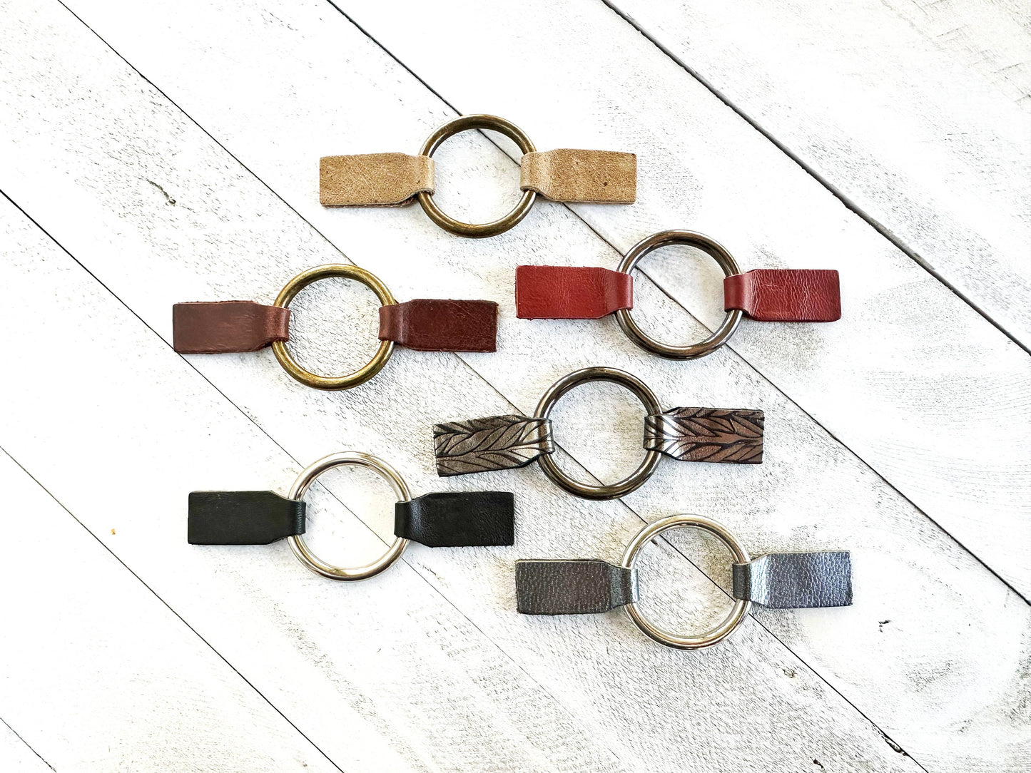 Cinch Clip for Clothes Bronze w/ Studded Brown Leather Clasp