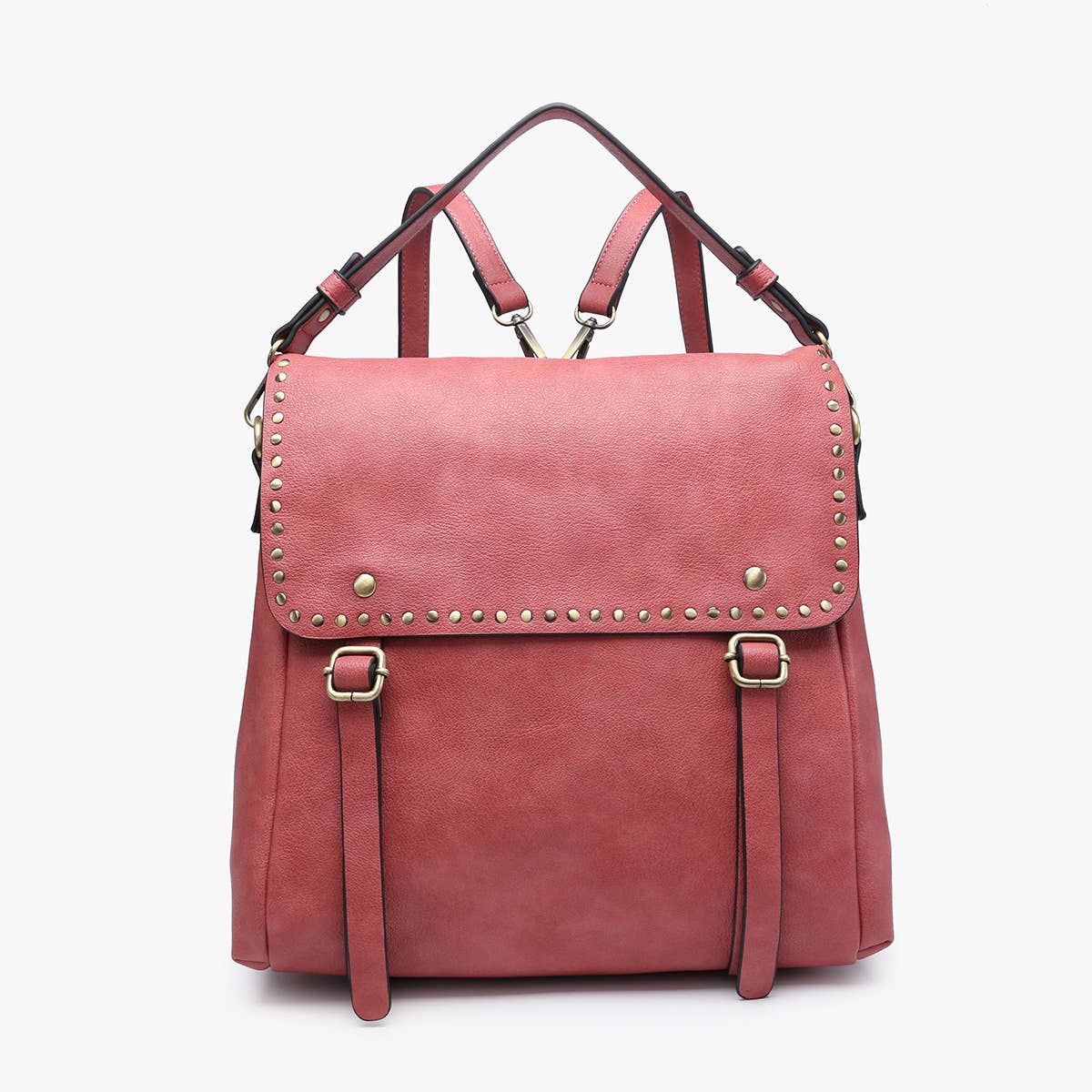 Indigo Backpack w/ Studded Details: Terracotta