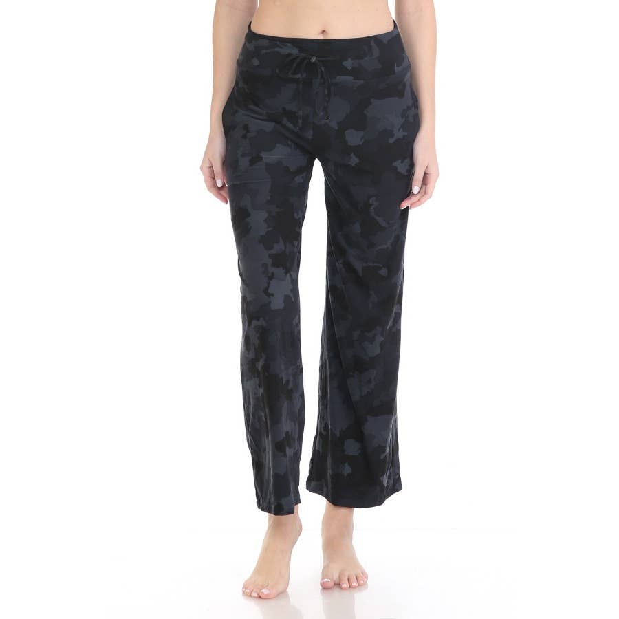 Buttery Soft Print Lounge Pants with Drawstring: Blk Camo