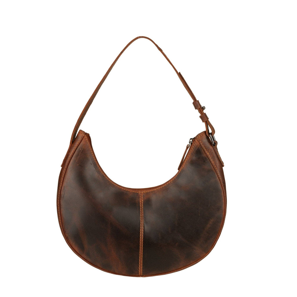 Selene Hobo Leather Shoulder Bag: Chestnut