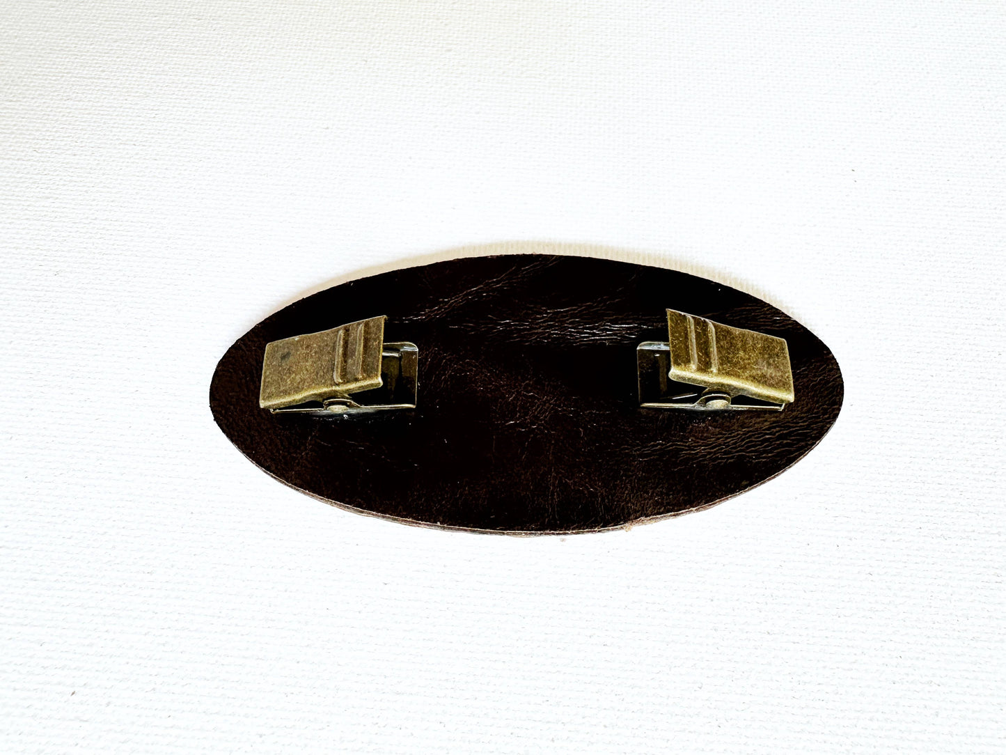 Leather Cinch Clip for Clothing - Chocolate